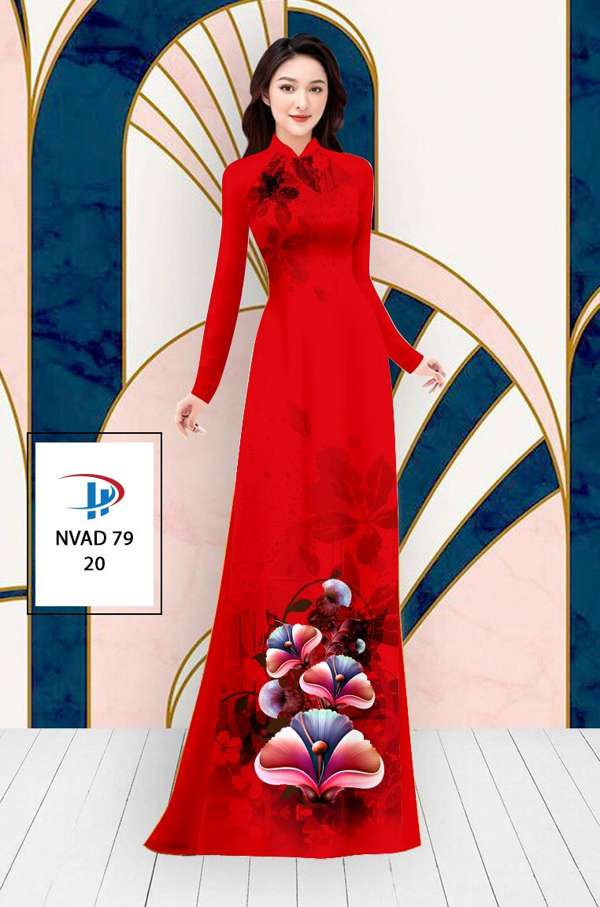 Vải Áo Dài Hoa In 3D AD NVAD79 54